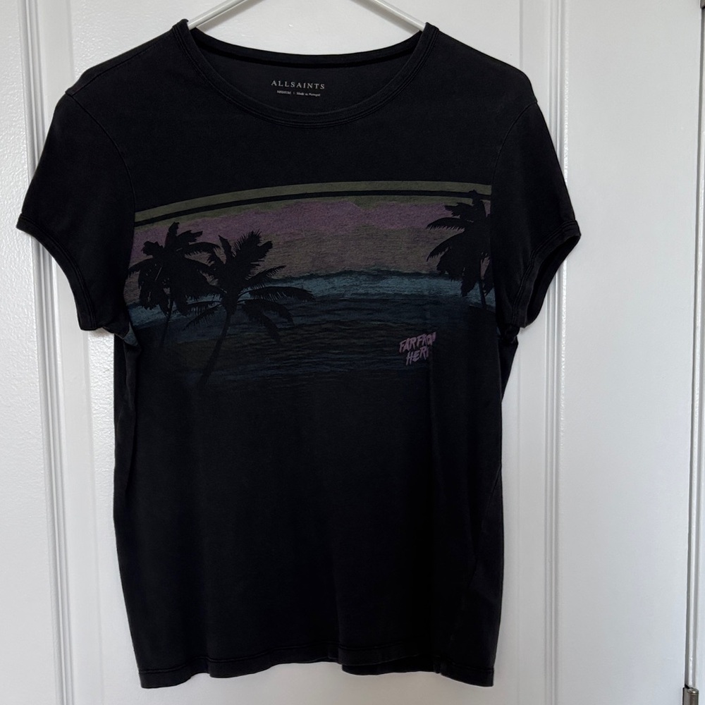 All Saints Black Graphic Tee